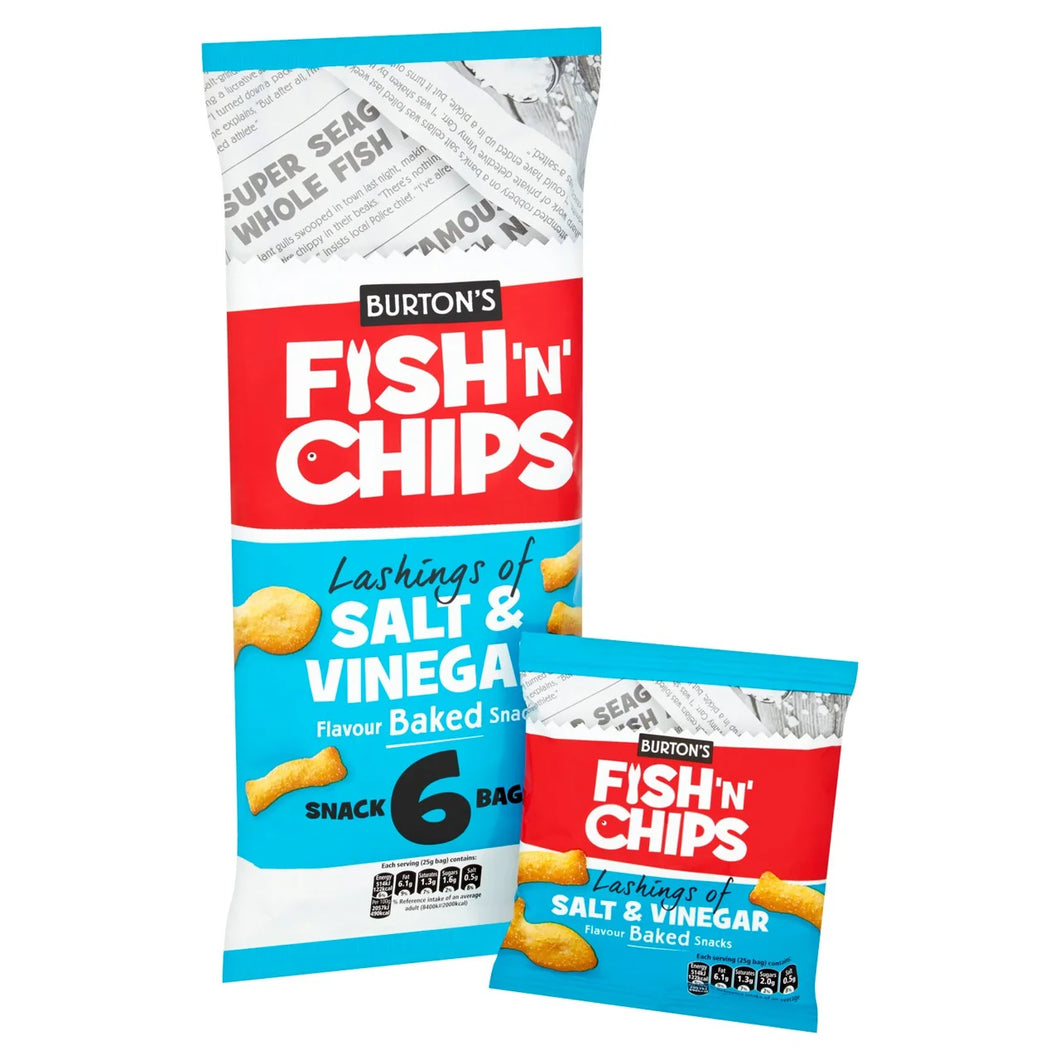 Burton's Fish & Chips Salt & Vinegar Multipack 25gx6