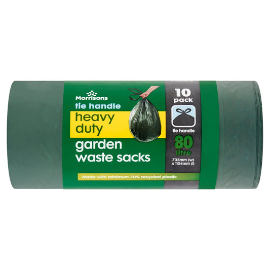 Morrisons 80L Tie Handle Garden Sacks - 10 bags
