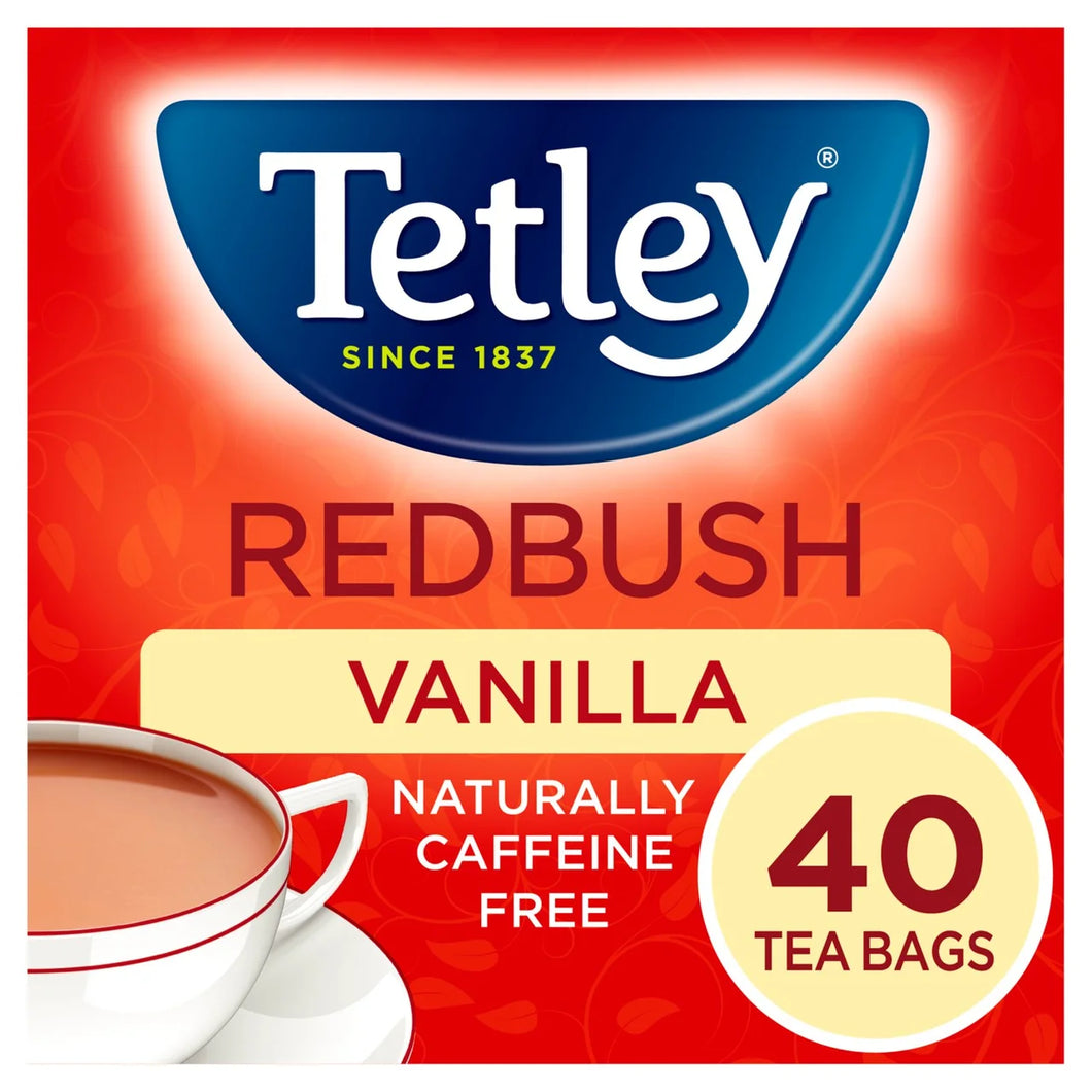 Tetley Redbush Vanilla 40 Tea Bags Pack, 100g