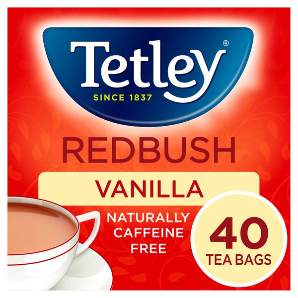 Tetley Redbush Vanilla 40 Tea Bags Pack, 100g