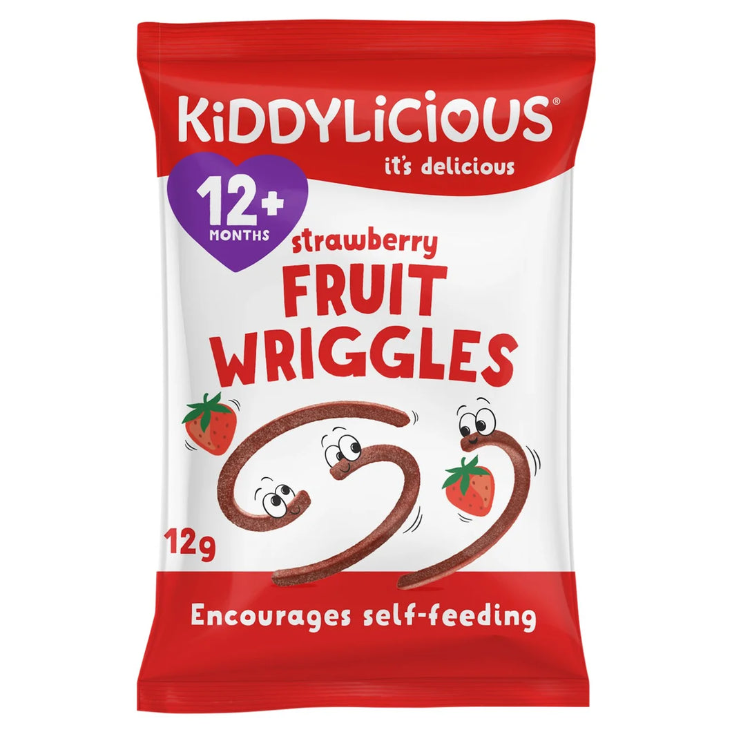 Kiddylicious Strawberry Wriggles Baby Snacks - 12g