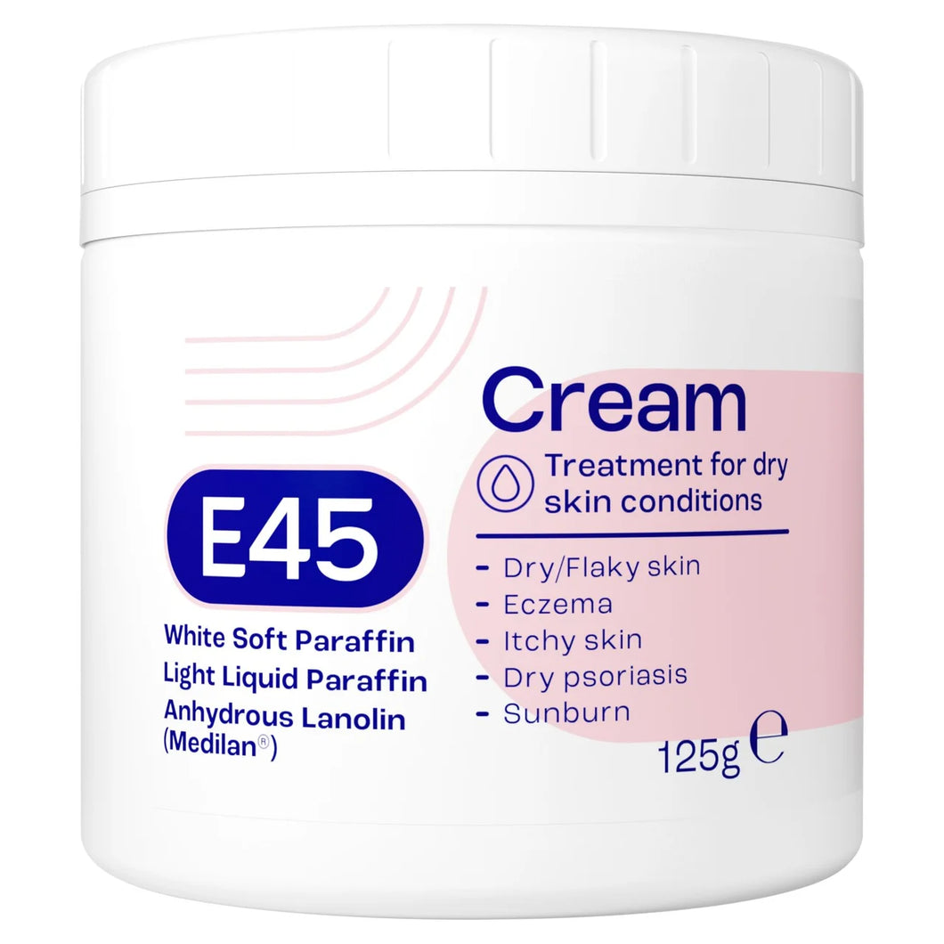 E45 Moisturiser Body Cream for Dry Skin & Eczema 125g