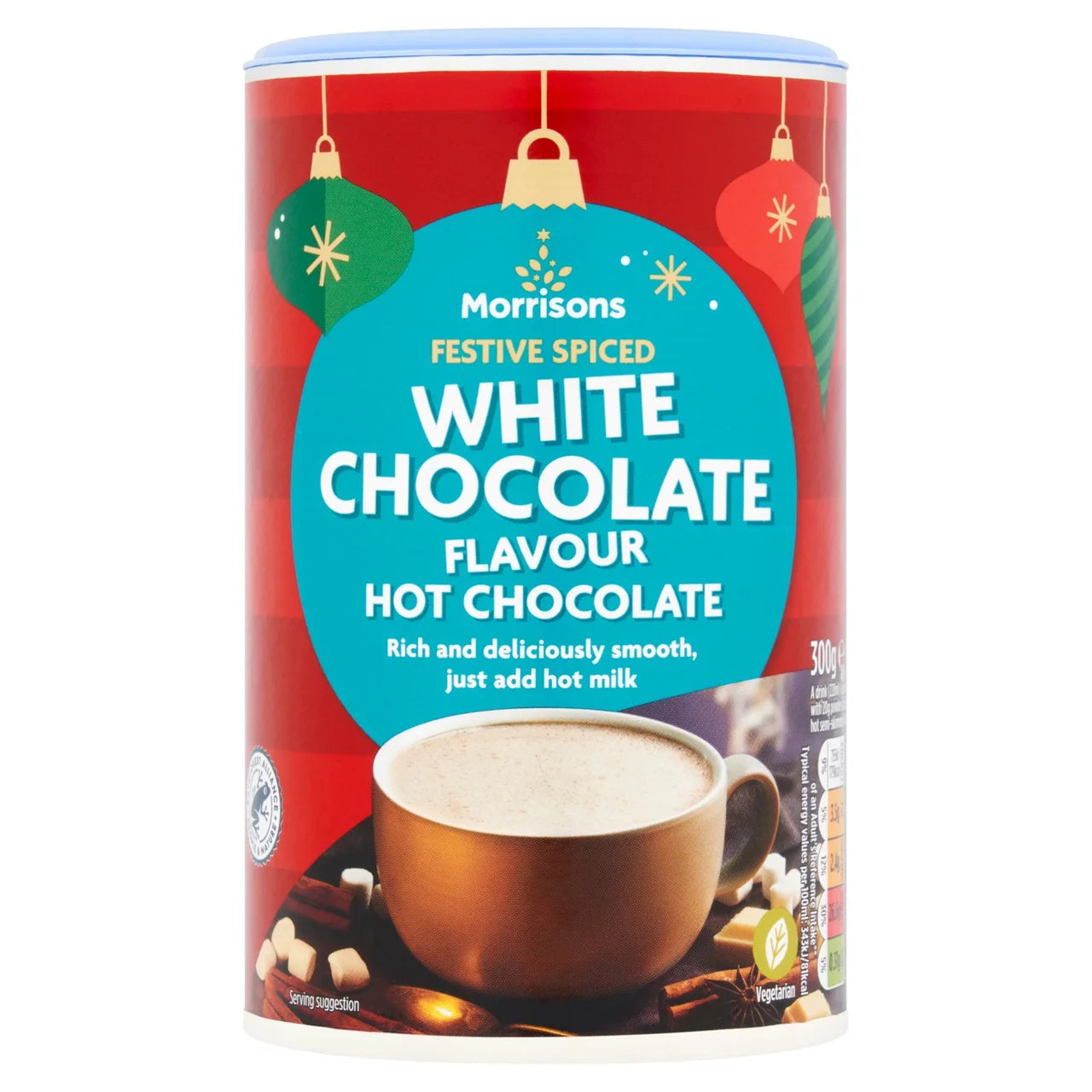 Morrisons Festive Spiced Christmas White Chocolate Flavour Hot Chocolate 300g