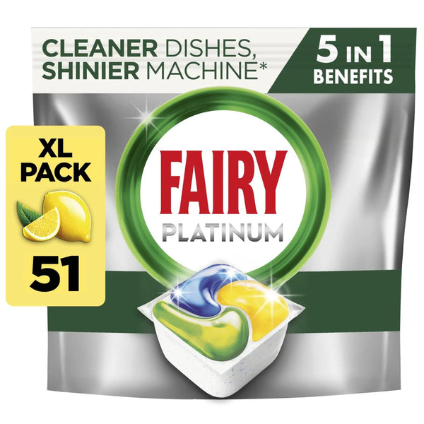 Fairy Platinum All in One Lemon Dishwasher Tablets 51 per pack
