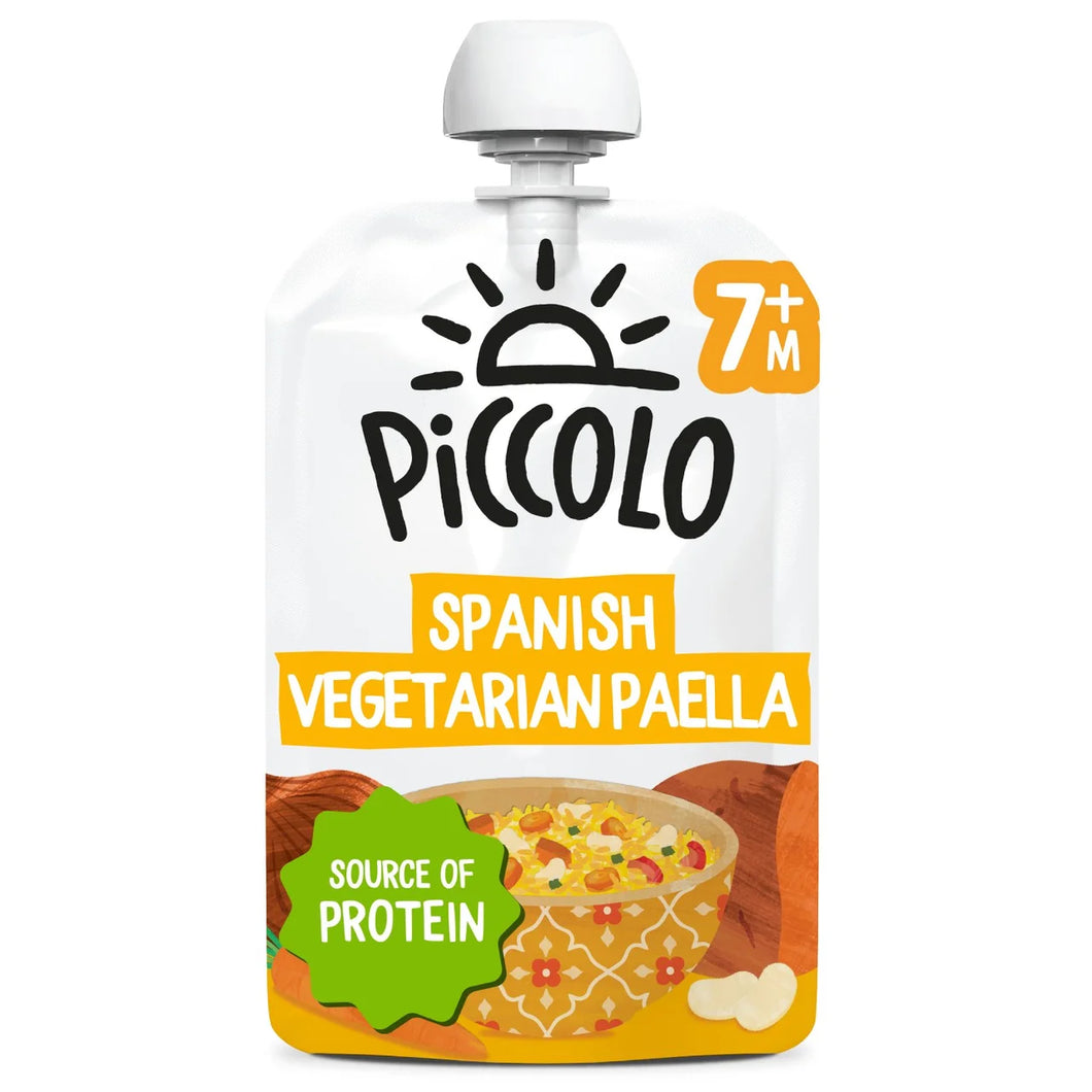 Piccolo Spanish Vegetarian Paella Baby Food Pouch 7+ Months - 130g