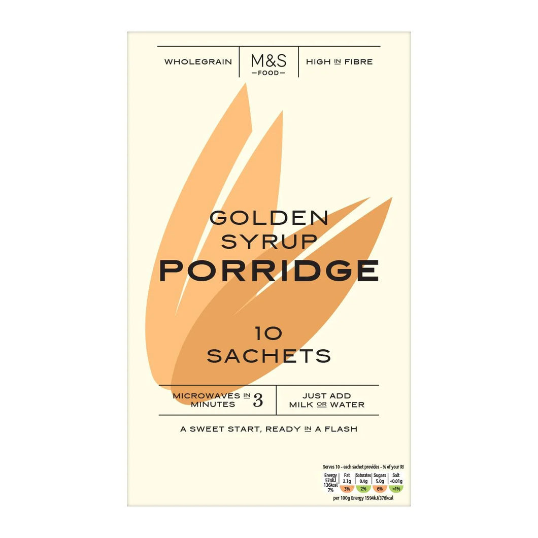 M&S Golden Syrup Porridge Sachets, 10 sachets