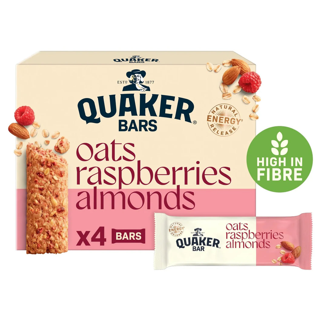 Quaker Cereal Bar Almond and Raspberry 4x40g