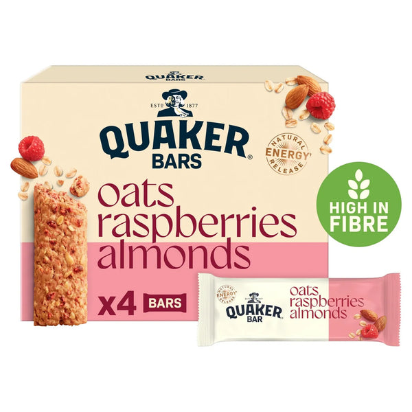 Quaker Cereal Bar Almond and Raspberry 4x40g