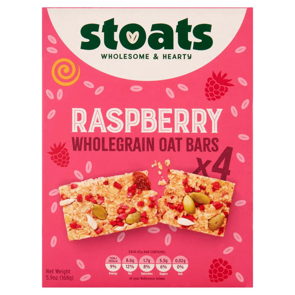 Stoats Raspberry & Honey Porridge Oat Bars, 4x42g