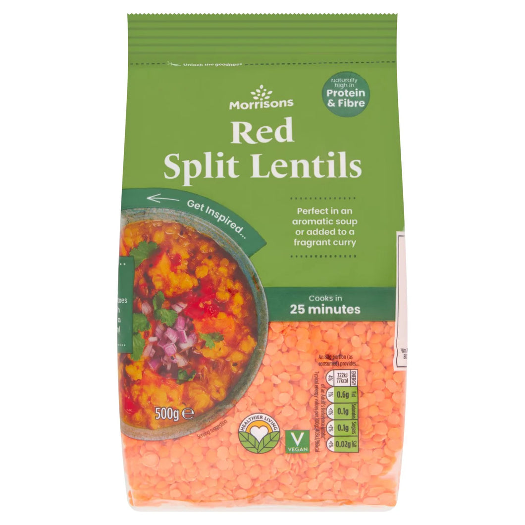 Morrisons Wholefoods Red Split Lentils, 500g