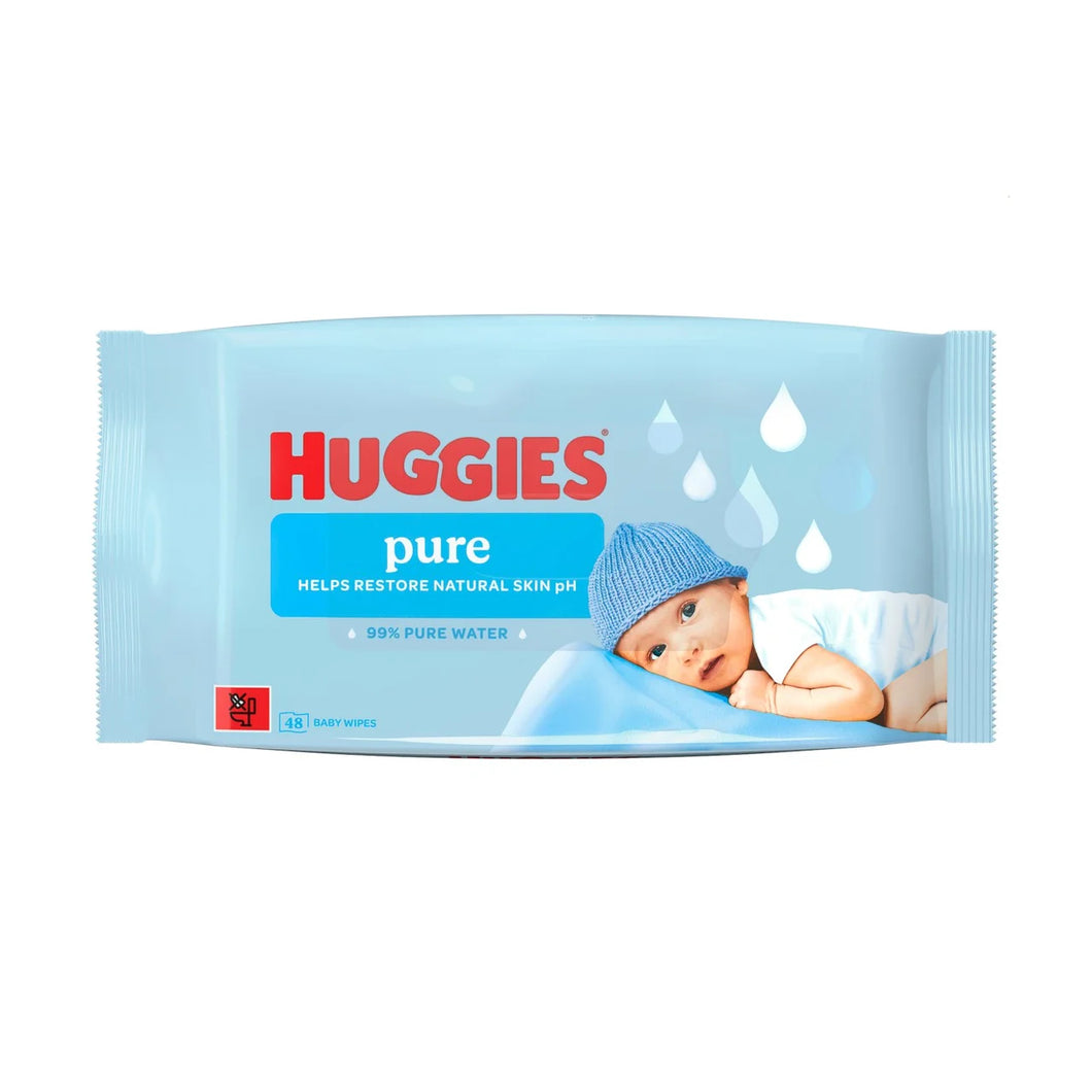 Huggies Pure Plastic Free Baby Wipes 48 per pack
