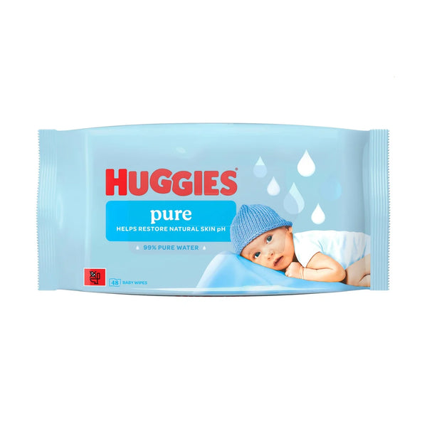 Huggies Pure Plastic Free Baby Wipes 48 per pack