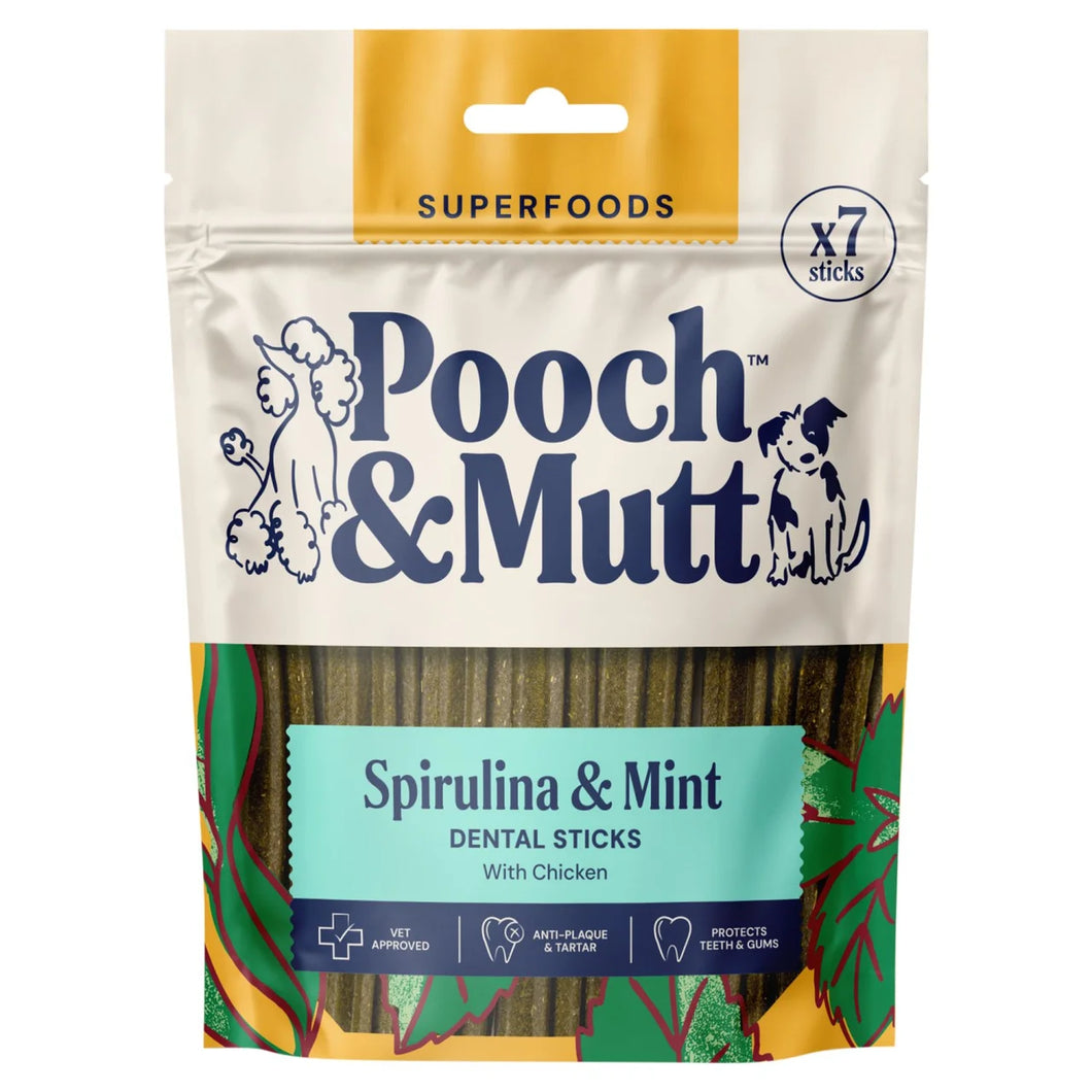 Pooch and Mutt Superfood Dental Sticks For Dogs 7 per pack