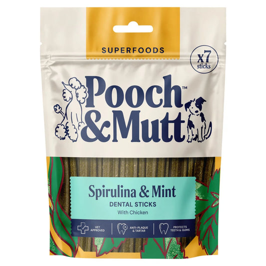 Pooch and Mutt Superfood Dental Sticks For Dogs 7 per pack