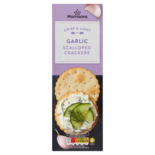 Morrisons Garlic Scalloped Crackers, 185g