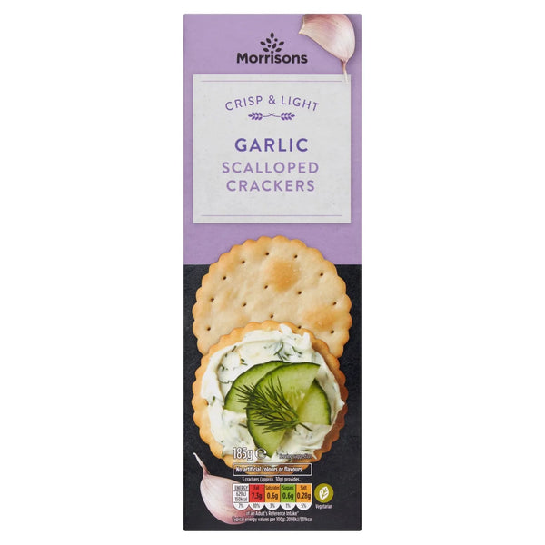 Morrisons Garlic Scalloped Crackers, 185g