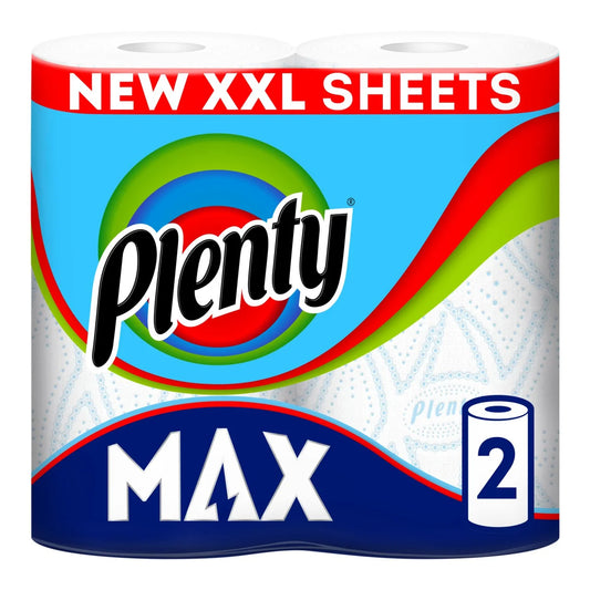 Plenty Max Extra Large Kitchen Towel Rolls, 2 Pack