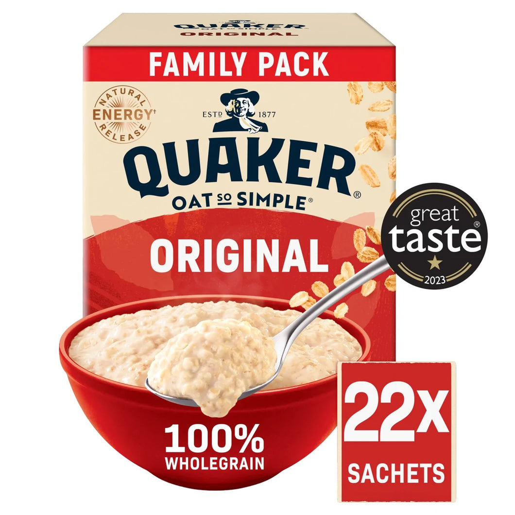 Quaker Oat So Simple Family Pack Original Porridge Sachets Cereal 594g