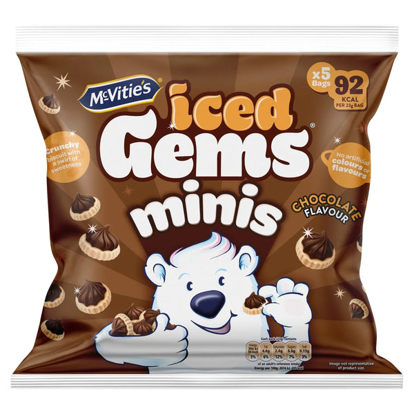 McVitie's Iced Mini Gems Chocolate Flavour Biscuits, 5x23g