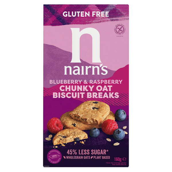 Nairn's Blueberry & Raspberry Chunky Oats Biscuit Breaks, 160g