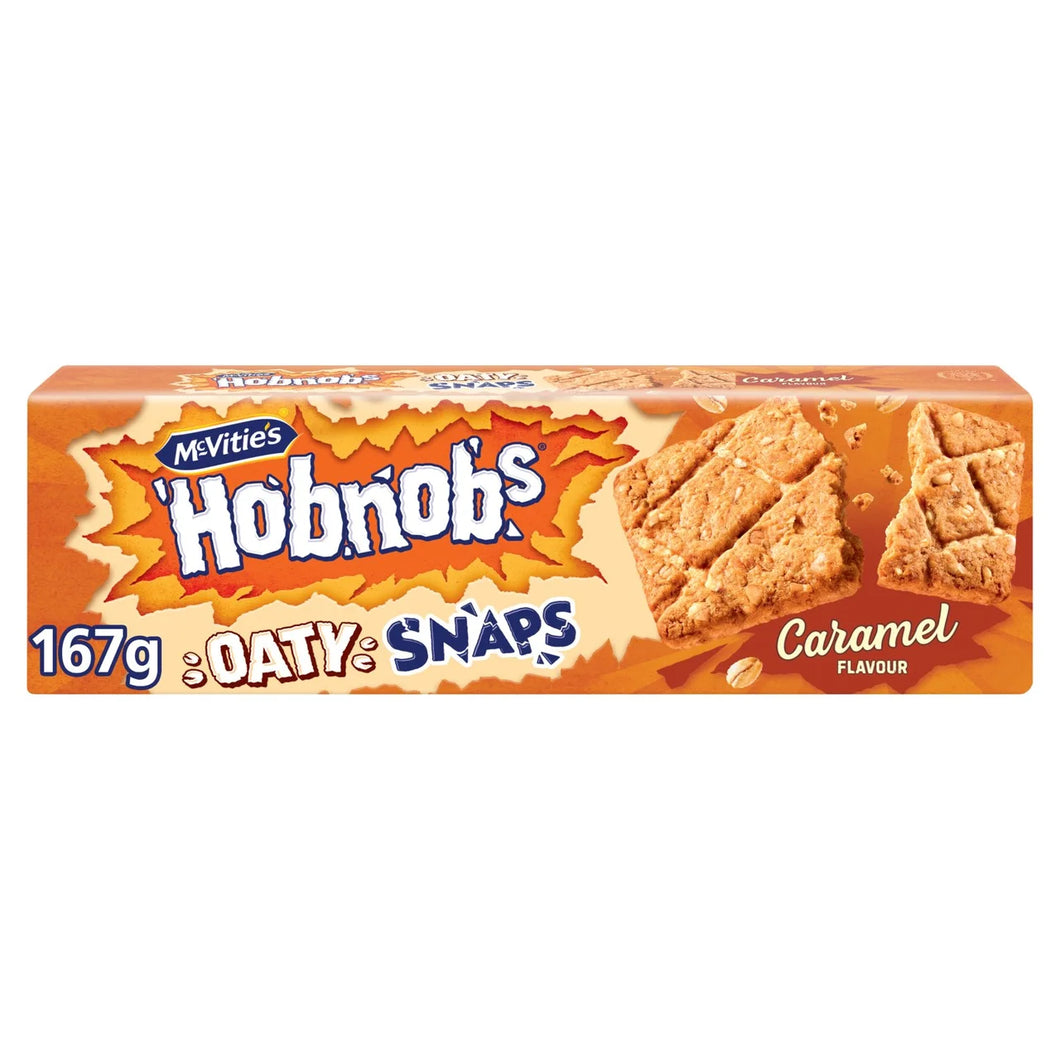 McVitie's Hobnobs Biscuits Oaty Snaps Caramel 162g