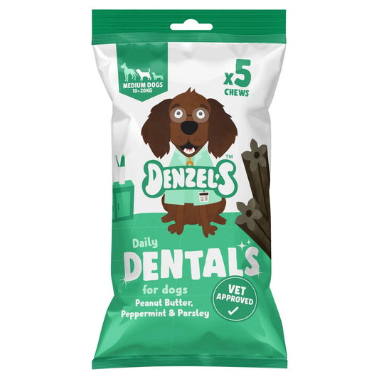 Denzel's Daily Dentals For Medium Dogs Peanut Butter, Peppermint & Parsley 100g