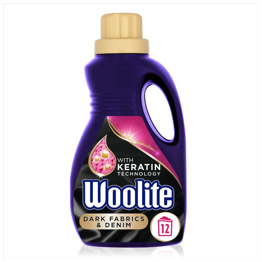 Woolite Laundry Detergent Liquid, Dark Fabrics & Denim, Hand & Machine Wash, 750 ml