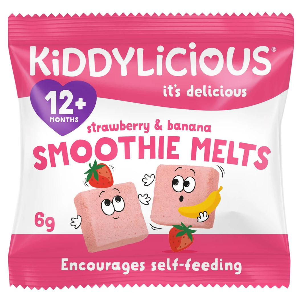 Kiddylicious Strawberry & Banana Smoothie Melts 12+ Months - 6g