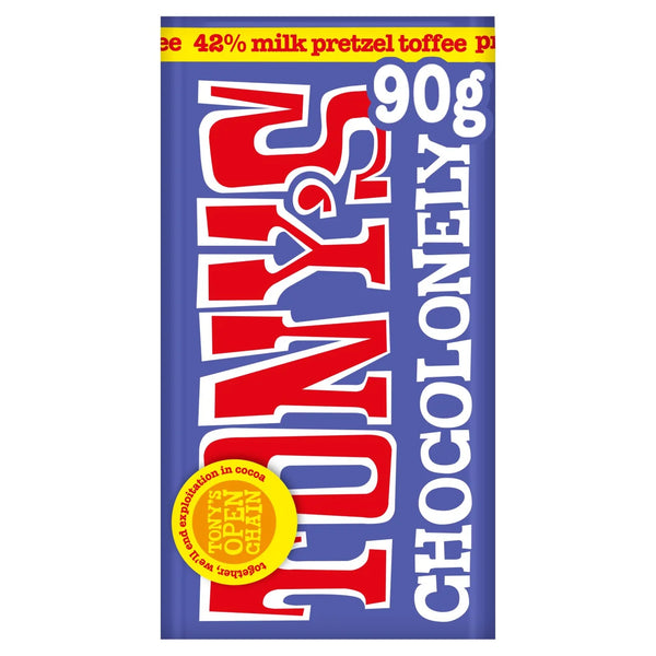 Tony's Chocolonely Milk Pretzel Toffee Small Snack Bar - 90g