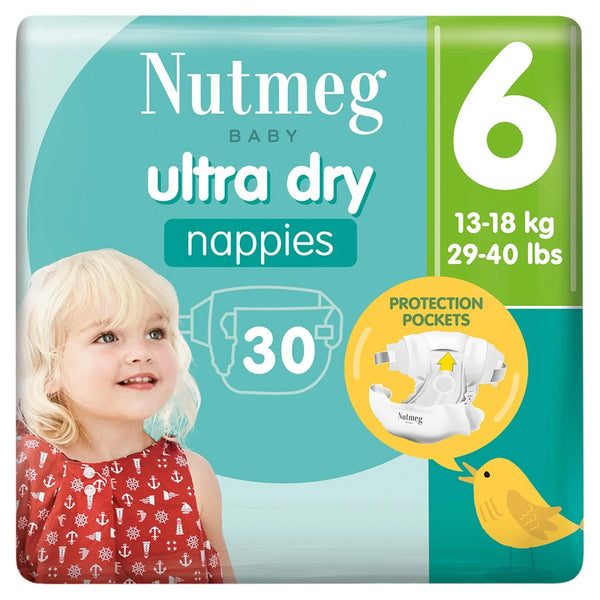 Morrisons Nutmeg Ultra Dry Nappies - Size 6, 30 pack