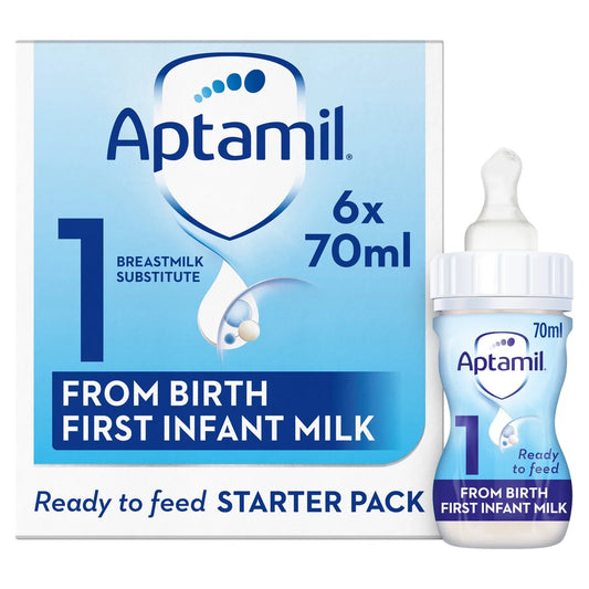 Aptamil Advanced 1 First Formula Baby Milk Liquid Starter Pack from Birth 6 x 70
