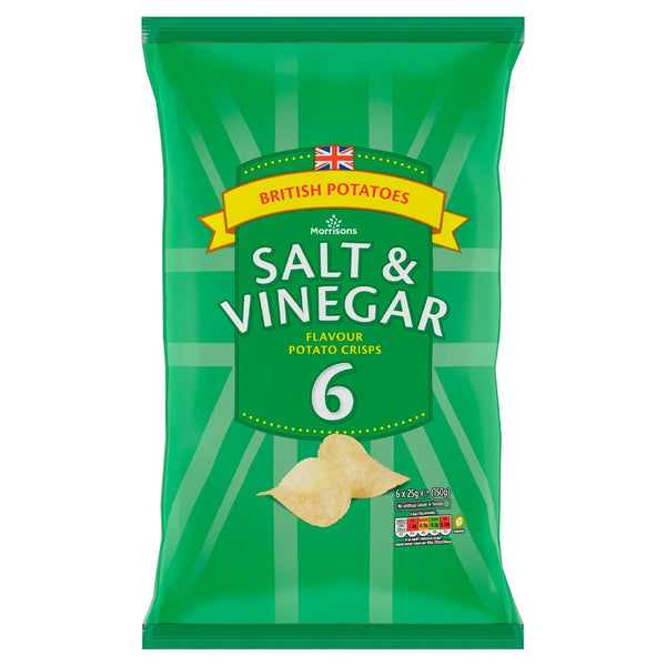 Morrisons Salt and Vinegar Flavour Crisps Multipack - 6 x 25g