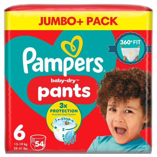 Pampers Baby Dry Nappy Pants - Size 6, 54 Pack