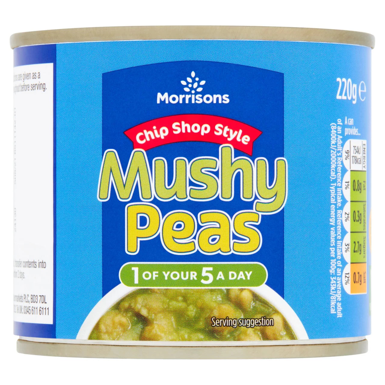 Morrisons Chip Shop Mushy Peas - Small Tin  (220g)