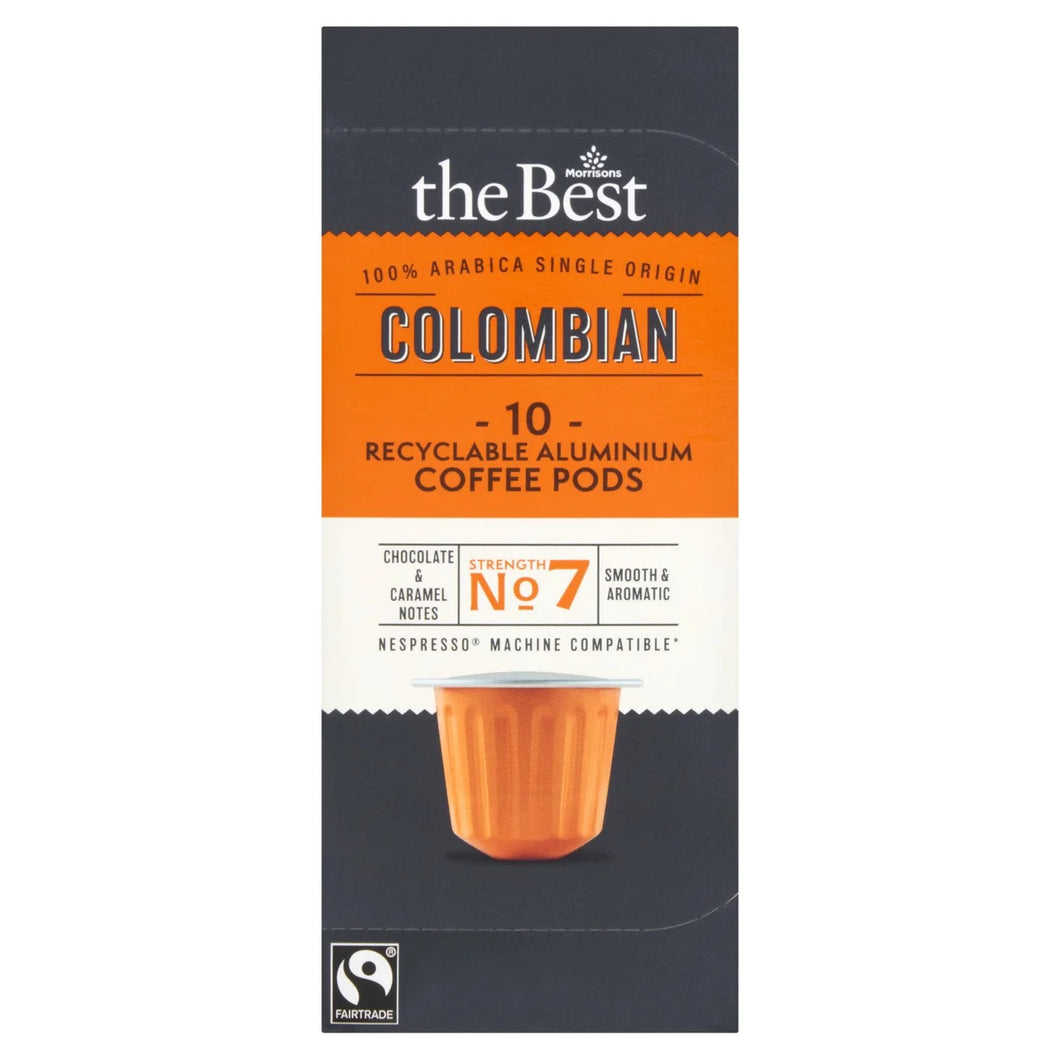 Morrisons The Best Fairtrade Colombian Pods, 10 pods, 54g