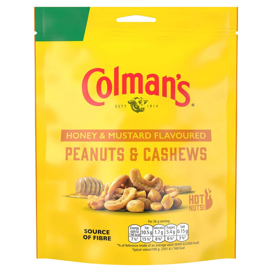 Colman's Honey & Mustard Flavoured Peanuts & Cashews 130g