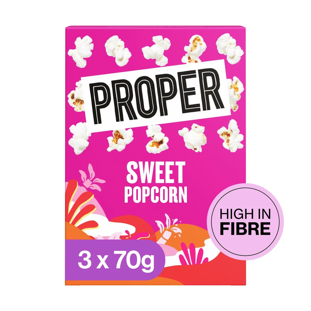 Propercorn Sweet Microwave Popcorn - 3x70g