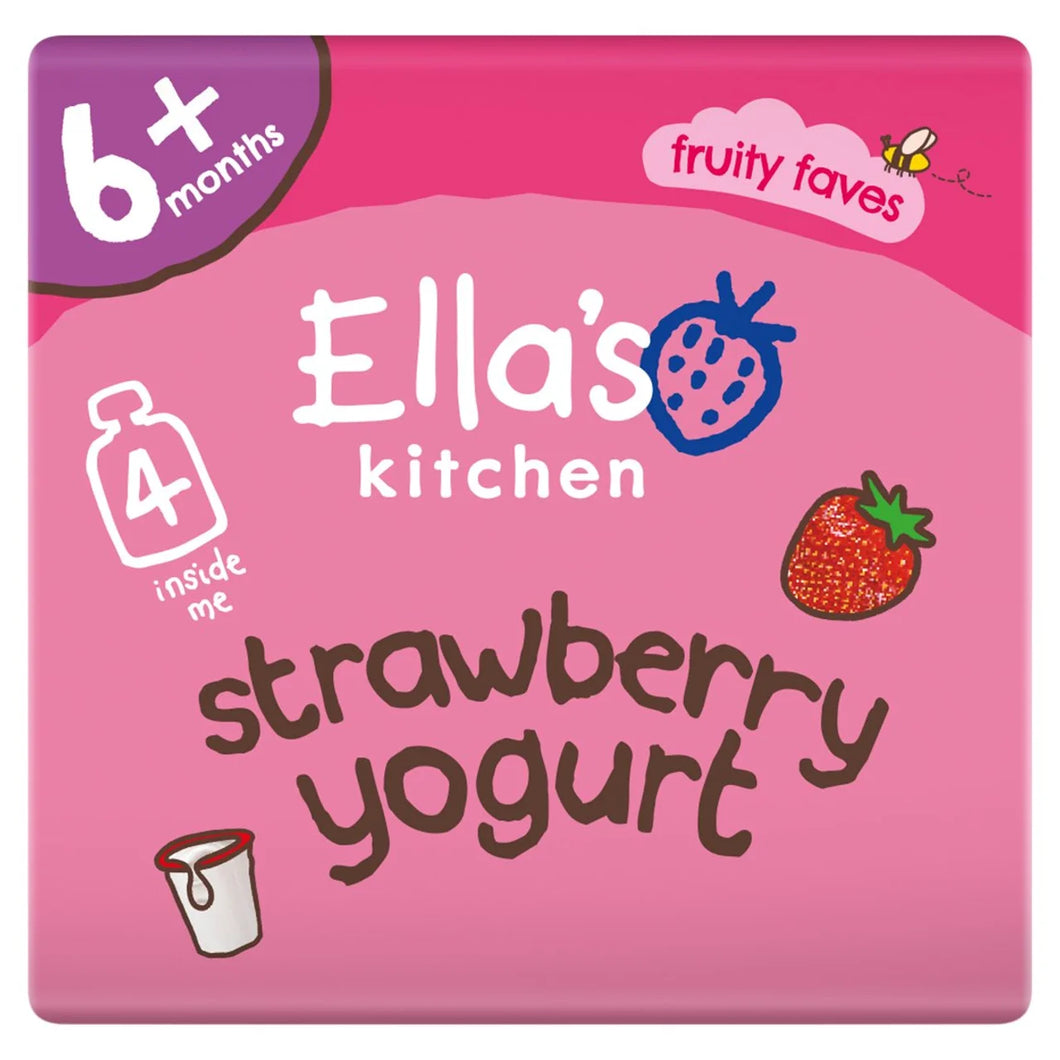Ella's Kitchen Strawberry Greek Style Yogurt Baby Pouch Multipack 6+ Months - 4x90g