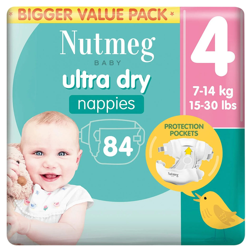 Morrisons Nutmeg Ultra Dry Nappies Size 4, 84 Pack