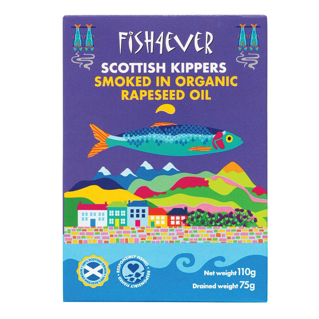 Fish 4 Ever Smoked Kippers in Organic Rapeseed Oil 110g