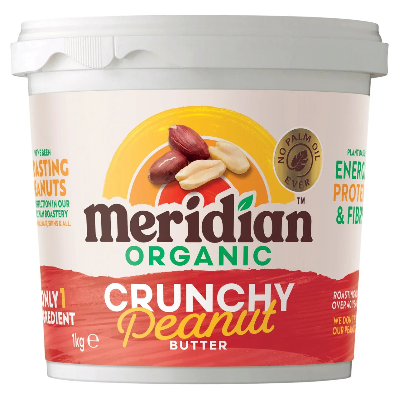 Meridian Organic Crunchy Peanut Butter 100% Nuts 1kg