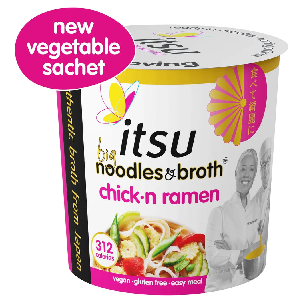 itsu BIG chick'n ramen instant noodles & broth pot 96g