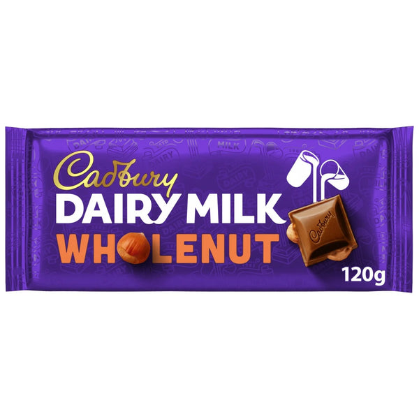 Cadbury Dairy Milk Whole Nut Chocolate Bar 120g