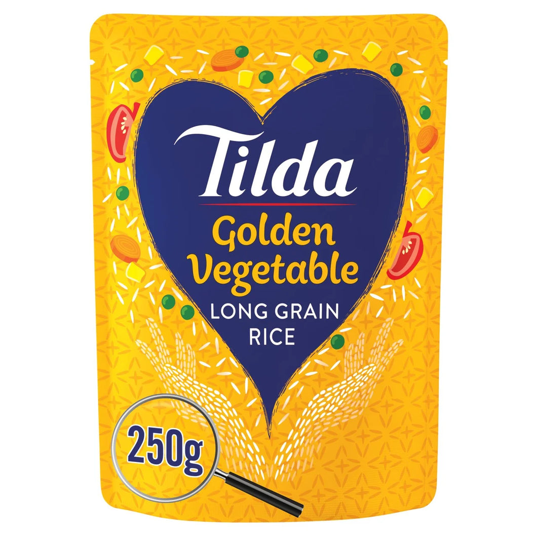 Tilda Microwave Golden Vegetable Long Grain Rice - 250g