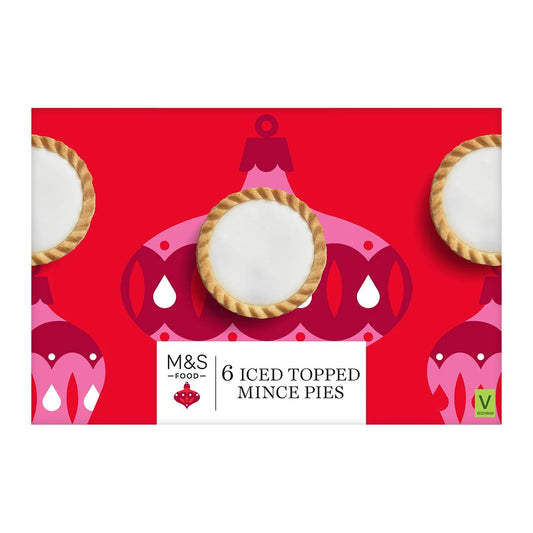 Marks & Spencer 6 Iced Topped Mince Pies