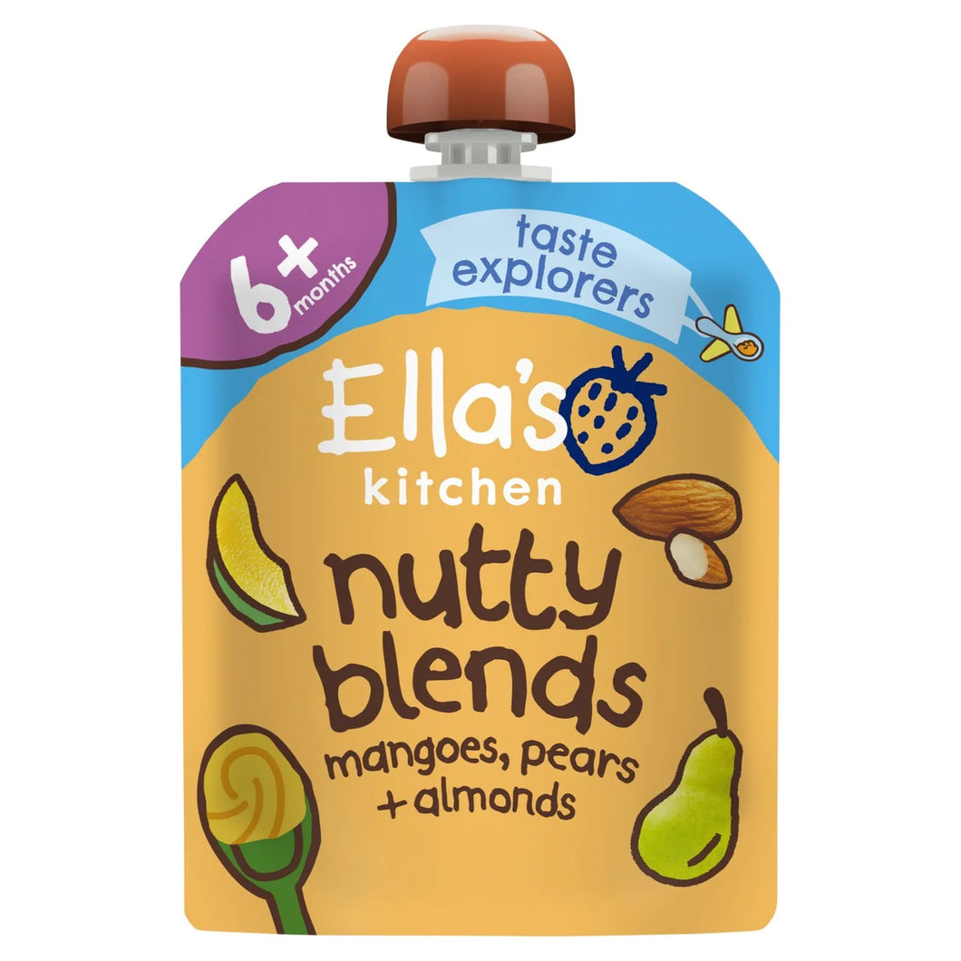 Ella's Kitchen Nutty Blends Mangoes, Pears & Almonds Baby Food Pouch 6m+ - 85g