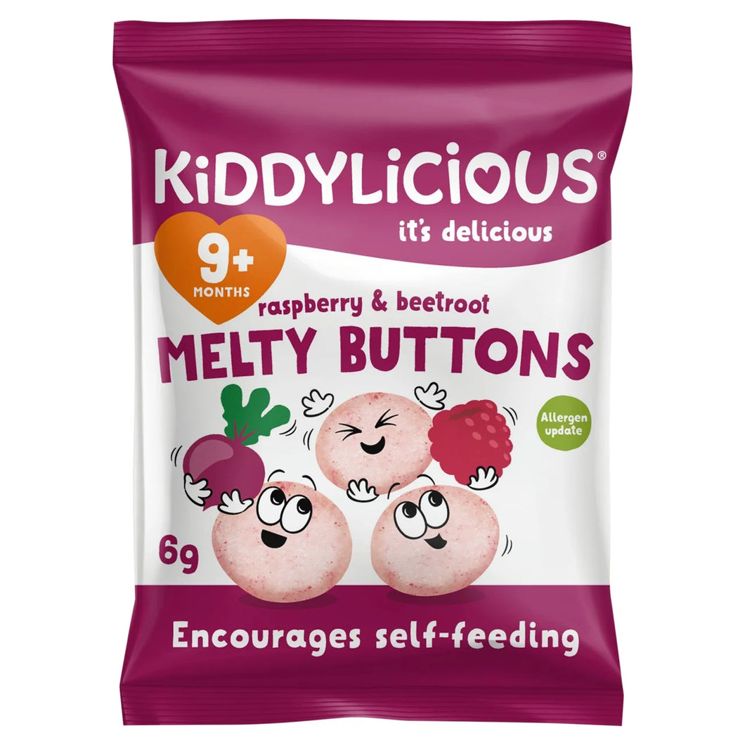 Kiddylicious Raspberry & Beetroot Melty Buttons 9+ Months - 6g