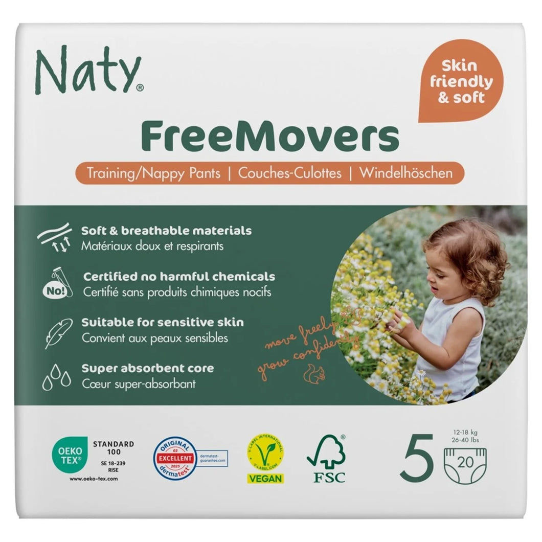 Naty FreeMovers Nappy Pull on Pants Size 5 (12-18kg) 20 per pack