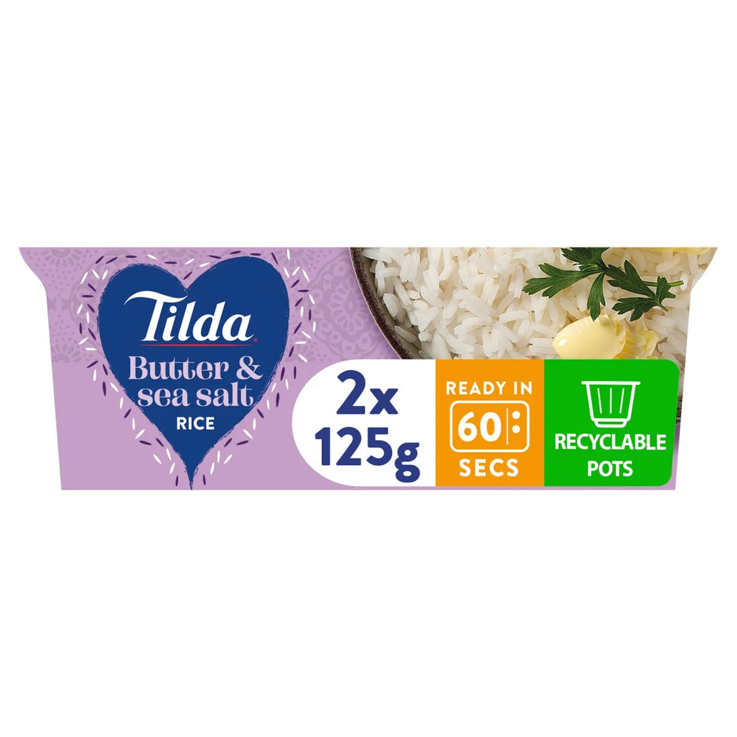 Tilda Pots Butter And Sea Salt Jasmine Rice 2 x 125g
