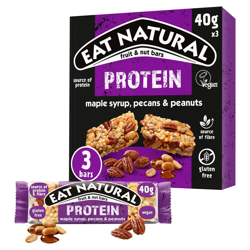 Eat Natural Maple Syrup, Pecan and Peanut Bars 3x40g